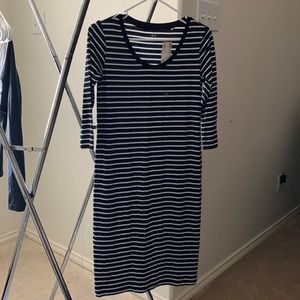 UNIQLO WOMEN STRIPED LONG 3/4 SLEEVE DRESS Black Size XS